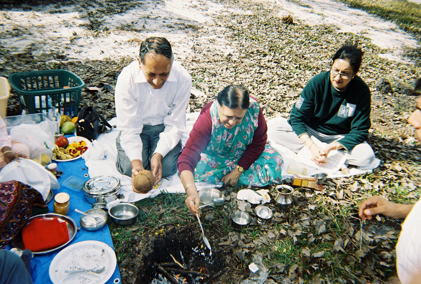 ceremonial moments at Hindu University of America groundbreaking