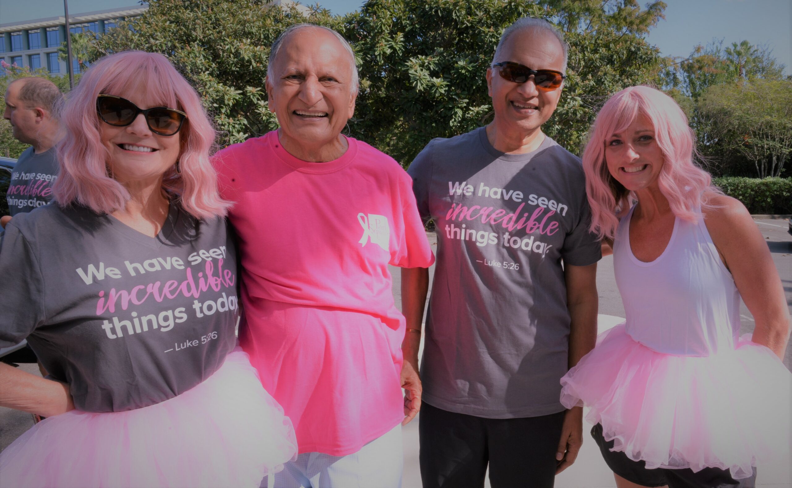 Aggarwal & Gupta family pose in outfits supporting Adventhealth Pink on Parade