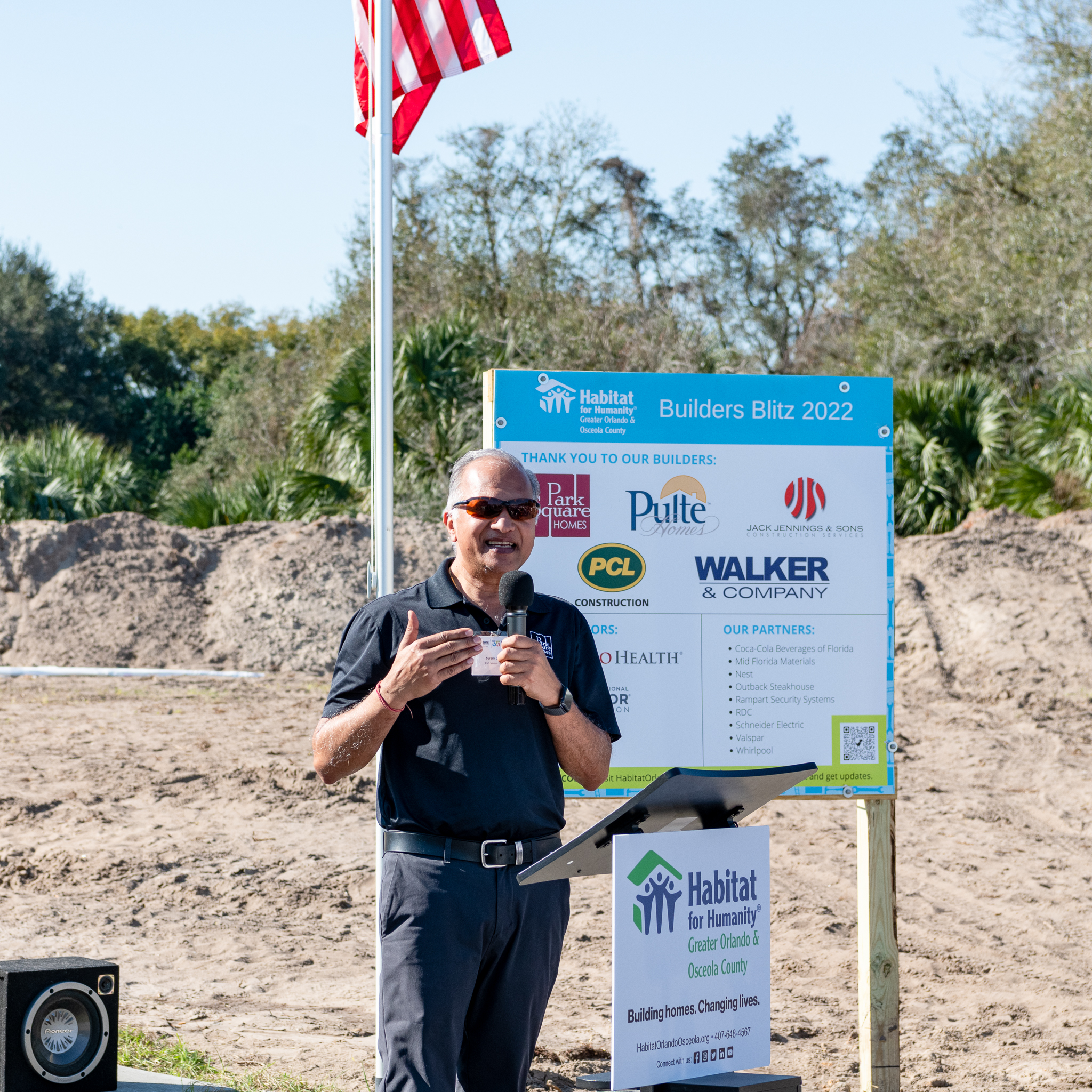 Suresh Gupta speaks for Park Square Homes for Habitat for Humanity Builders Blitz 2022