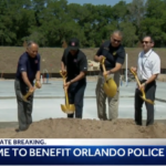 breaking ground on a new home built by Park Square Homes fr the Orlando Police Foundation